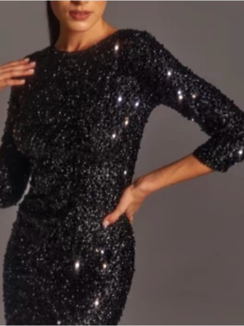 Eliza J Black Sequin MIDI Dress - Women size 0 NWT